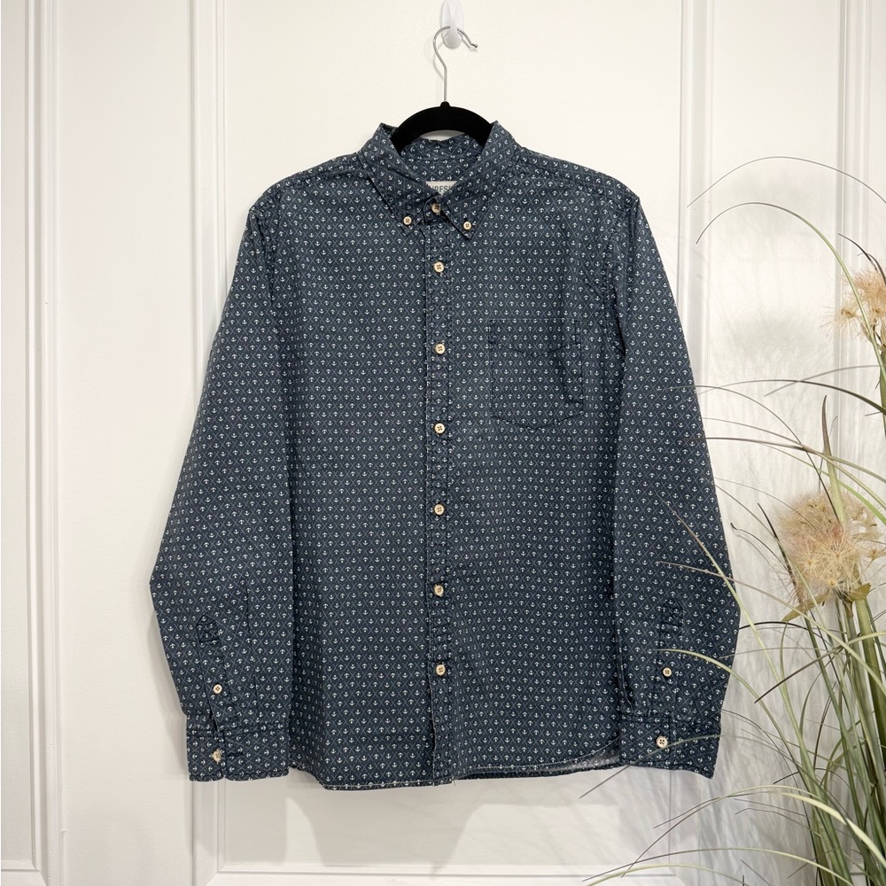 Surfside Supply Navy Patterned Button Down Shirt